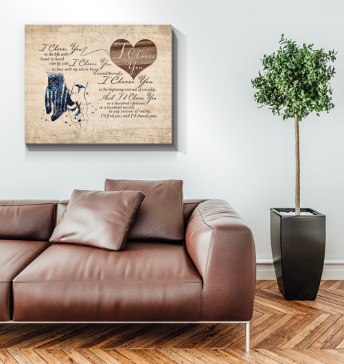 Personalized Veteran Couple Canvas I Choose You 2