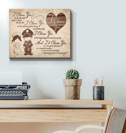 Police Nurse Couple Canvas I Choose You