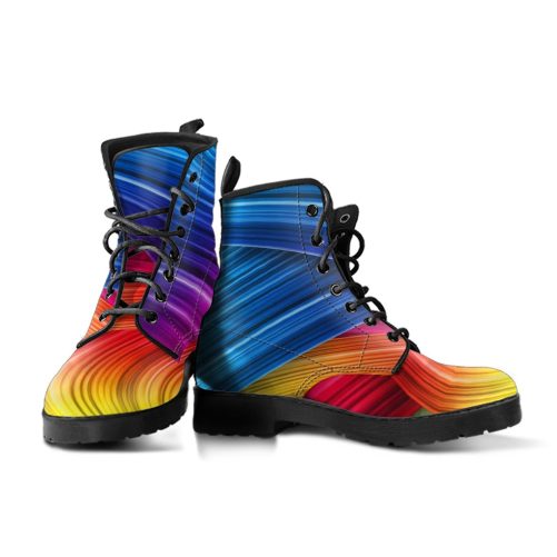 Rainbow Wave Women's Vegan Leather Shoes 1