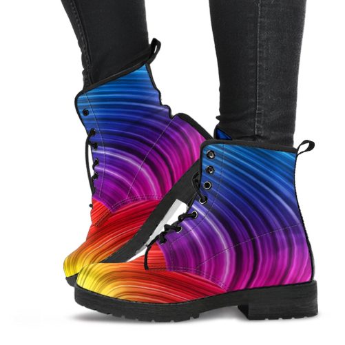 Rainbow Wave Women's Vegan Leather Shoes 2