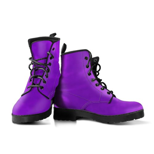 Rich Violet Women's Vegan Leather Combat Boots 1