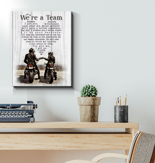 Rider Couple Canvas We're A Team Whatever You Lack I Got You
