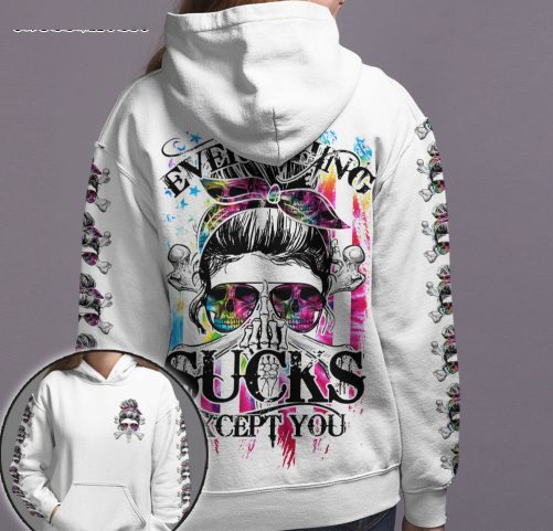 Skull Couple All Over Hoodie Everything Sucks Except You 2