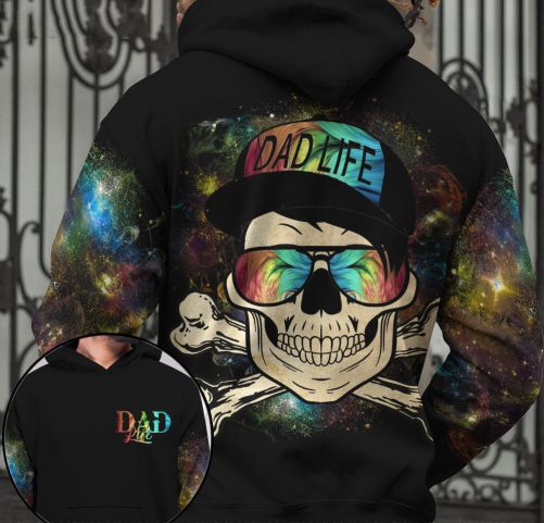 Skull Couple All Over Hoodie Mom Life Dad Life 1