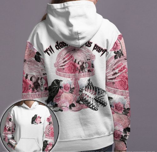 Skull Couple All Over Hoodie Till Death Do Us Part 2