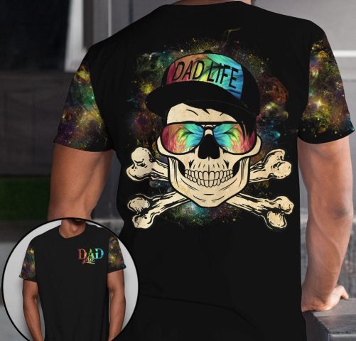 Skull Couple All Over T Shirts Mom Life Dad Life 2