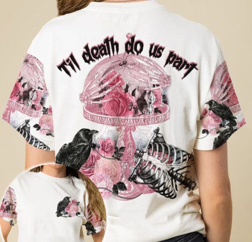 Skull Couple All Over T Shirts Till Death Do Us Part 2