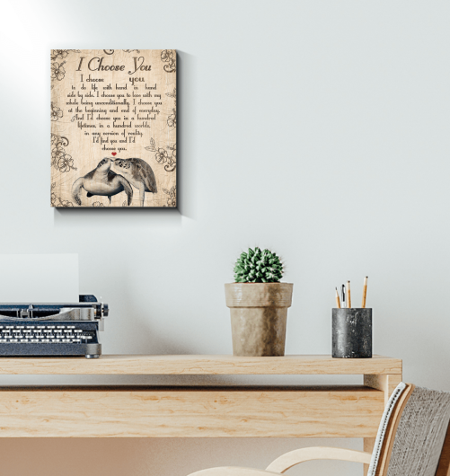 Turtle Couple Canvas I Choose You