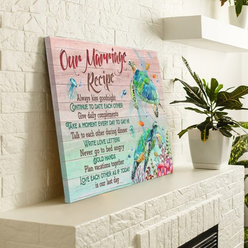 Turtle Couple Canvas Our Marriage Recipe (3)