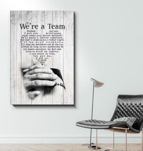 We're A Team Couple Canvas Couple Hold Hands 2