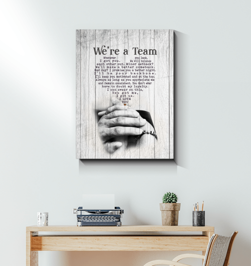 We're A Team Couple Canvas Couple Hold Hands