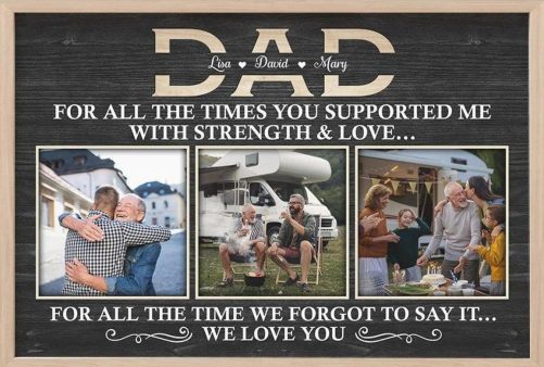 Custom Family Photo Strength & Love Canvas Poster Print