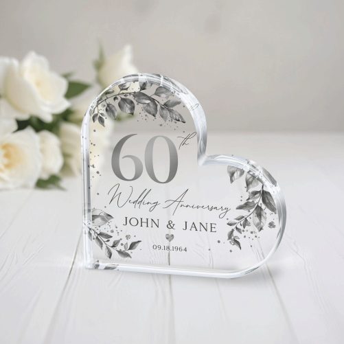 Diamond 60th Anniversary Gift, Personalized 60th Anniversary