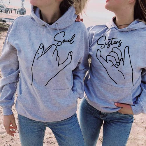 Matching Best Friend Hoodie Soul Sister Hand In Hand   Gift For Best Friend   2