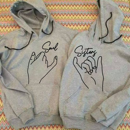 Matching Best Friend Hoodie Soul Sister Hand In Hand   Gift For Best Friend   3