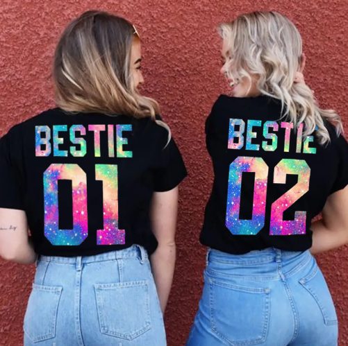 Matching Bestie T shirt Bestie 01 Bestie 02   Gift For Best Friend 2