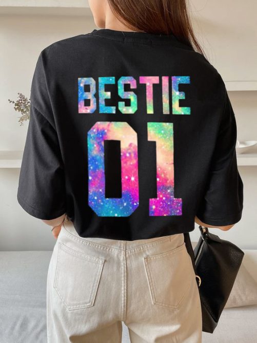 Matching Bestie T shirt Bestie 01 Bestie 02   Gift For Best Friend 4