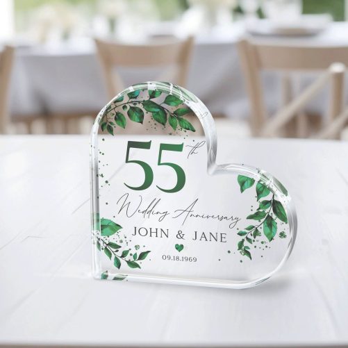 Personalized 55th Anniversary Gift, Emerald 55th Anniversary Keepsake