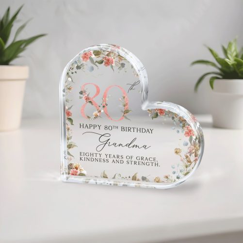 Personalized 80th Birthday Gift Plaque, Happy 80th Birthday Gift for Grandma mom