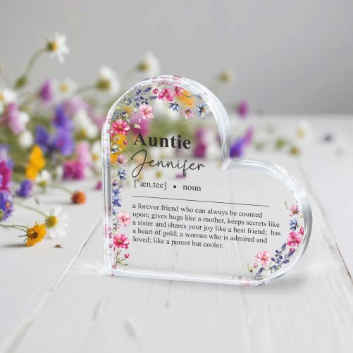 Personalized Aunt Gift, Auntie Dictionary Definition heart Acrylic Plaque