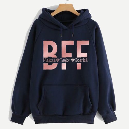 Personalized Best Friend Hoodie BFF Custom Name Design   Gift For Best Friend