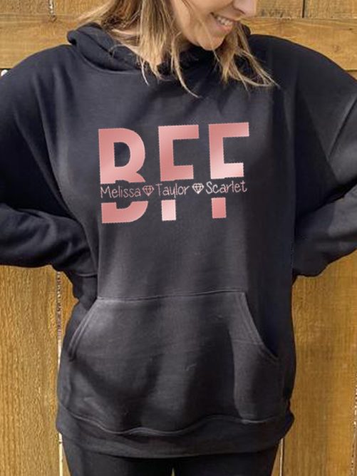Personalized Matching Best Friend Hoodie BFF Custom Name Design   Gift For Best Friend 1