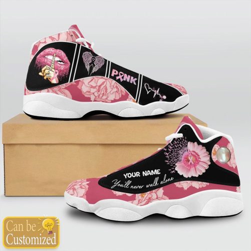 Personalized Name Breast Cancer Awareness Shoes, Breast Cancer Warrior, Pink Ribbon shoes