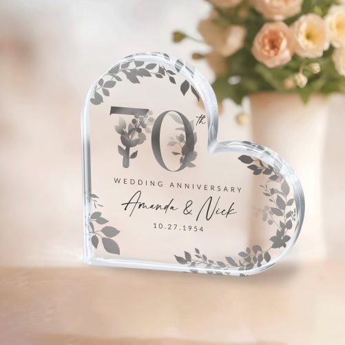 Personalized Platinum 70th Anniversary Acrylic Plaque gift