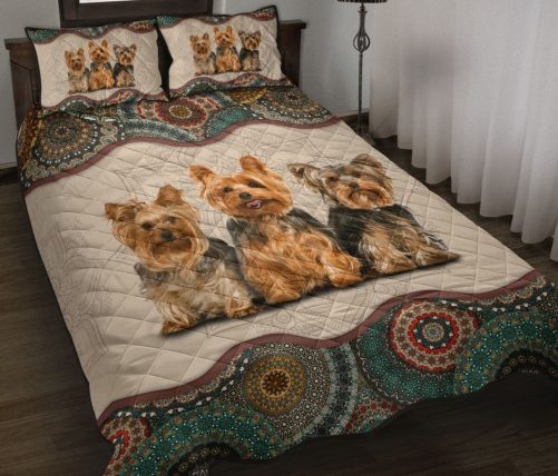 Yorkshire Terrier – 3 pc Quilt Bedding Set Mandala
