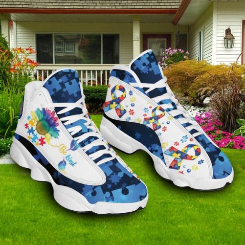 Autism Awareness Be Kind Puzzle Basketball Shoes For Men Women   Christian Shoes   Jesus Shoes   Unisex Basketball Shoes 1