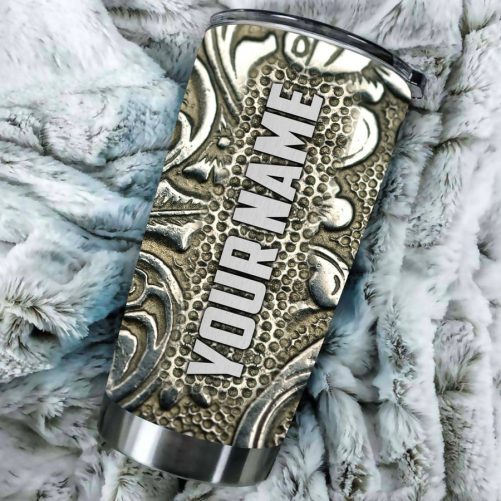 Beebuble Customize Name Metal Skull Stainless Steel Tumbler DA 2