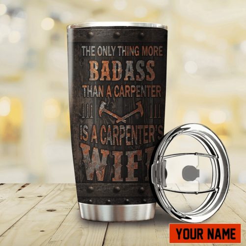 Beebuble Personalized Name Carpenter Stainless Steel Tumbler Badass Than A Carpenter 1
