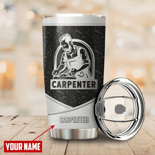 Beebuble Personalized Name Carpenter Stainless Steel Tumbler Sawdust Is Man Glitter Ver 1