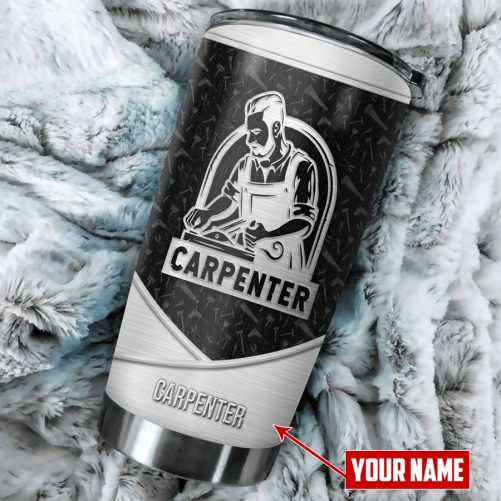 Beebuble Personalized Name Carpenter Stainless Steel Tumbler Sawdust Is Man Glitter Ver 2