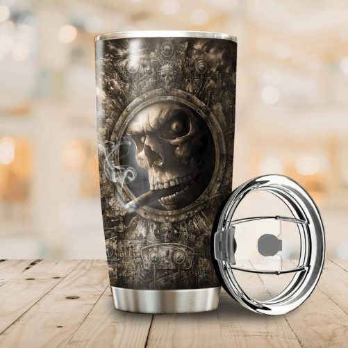 Beebuble Personalized Name Skull Steel Tumbler 1