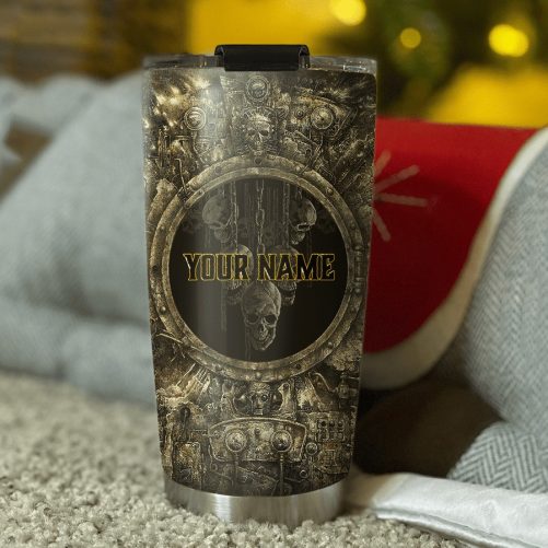 Beebuble Personalized Name Skull Steel Tumbler 2
