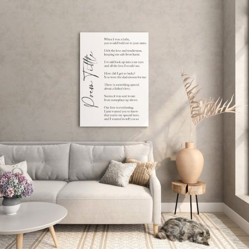 Custom Poem Canvas Print Sign Song Lyric Love Letter Inspirational Quote Wall Art, Couple Valentine Anniversary Newlywed Bridal Shower Gift 1