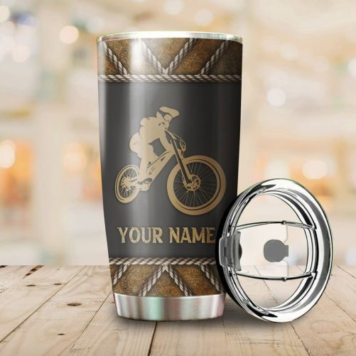 Customized Name Mountain Biking Steel Stainless Tumbler SN 1