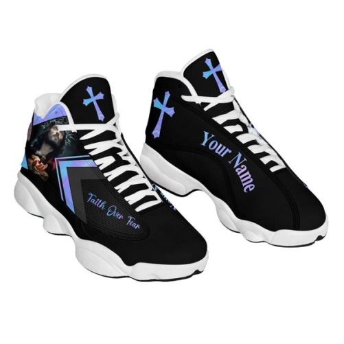 Faith Over Fear Jesus Hands Basketball Shoes For Men Women   Christian Shoes   Jesus Shoes   Unisex Basketball Shoes 1