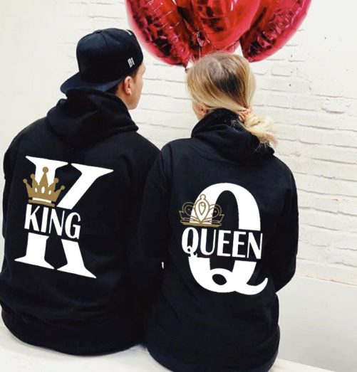 Matching Couple Hoodie K And Q King And Queen Design   Gift For Couple  1