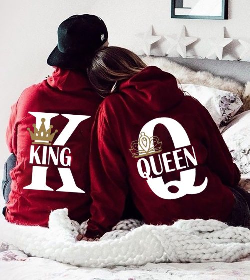 Matching Couple Hoodie K And Q King And Queen Design   Gift For Couple  4