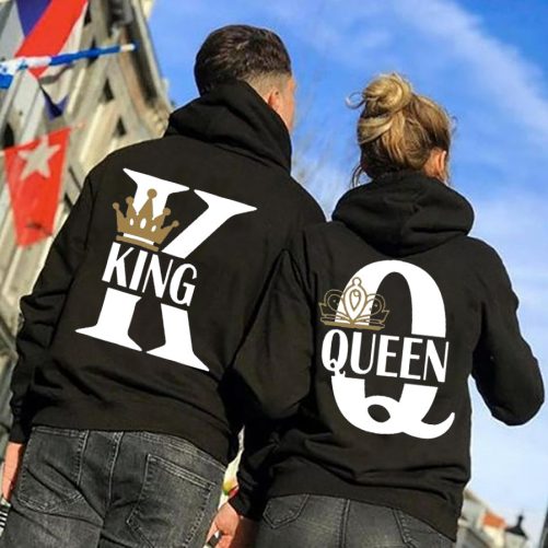 Matching Couple Hoodie K And Q King And Queen Design   Gift For Couple