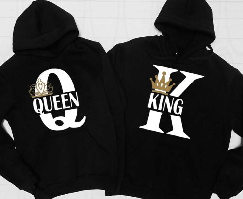 Matching Couple Hoodie K And Q King And Queen   Gift For Couple  3