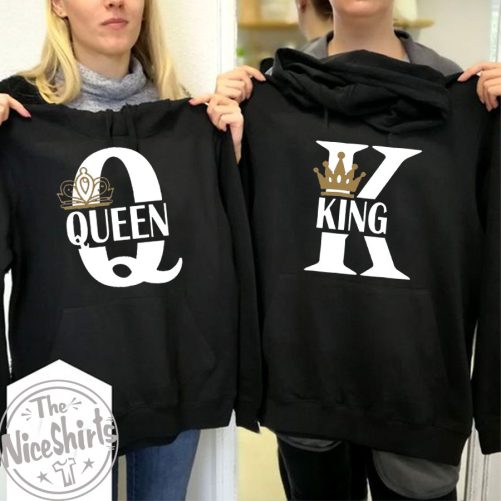 Matching Couple Hoodie K And Q King And Queen   Gift For Couple  4