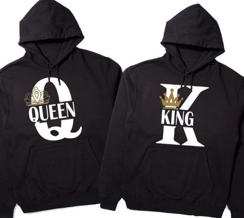 Matching Couple Hoodie K And Q King And Queen   Gift For Couple