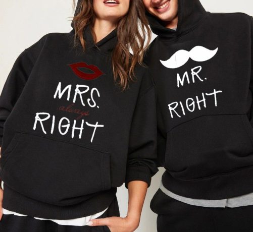 Matching Couple Hoodie Mr Right And Mrs Always Right   Gift For Couple 1