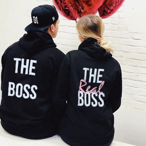 Matching Couple Hoodie The Boss And The Real Boss   Gift For Couple  2