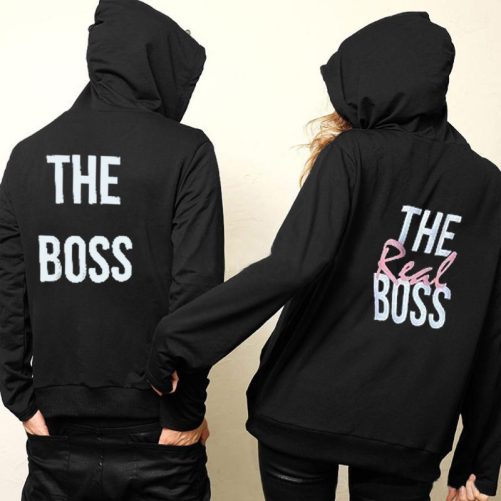 Matching Couple Hoodie The Boss And The Real Boss   Gift For Couple
