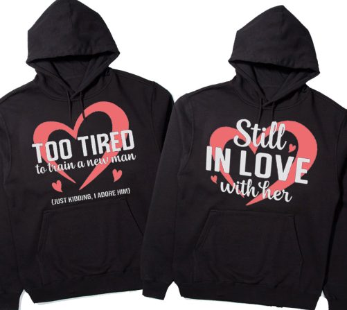 Matching Couple Hoodie Too Tired To Train A New Man   Gift For Couple  3