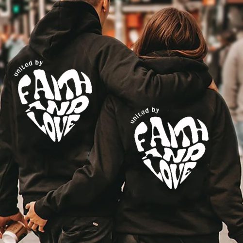 Matching Couple Hoodie United By Faith And Love   Gift For Couple  2